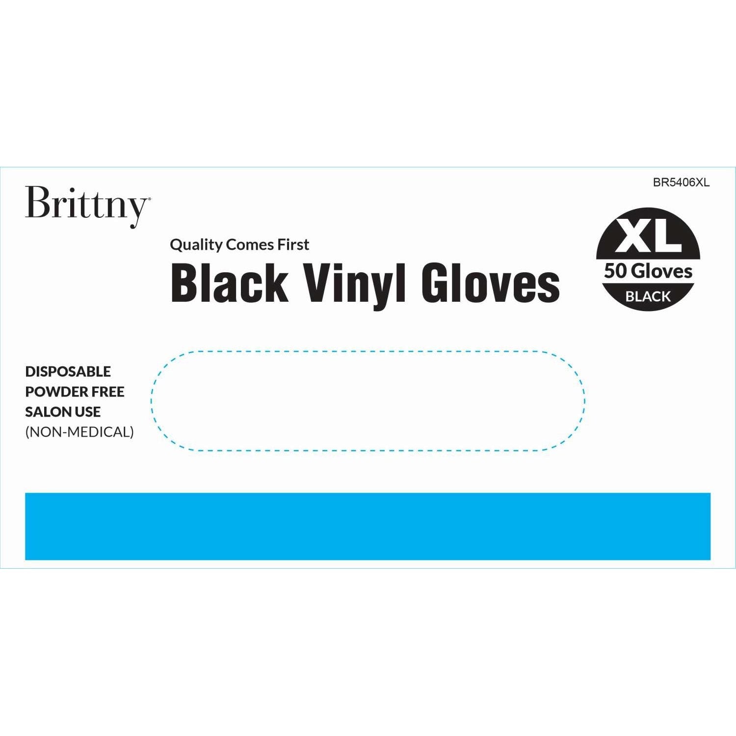 Brittny Gloves Vinyl 50Pcbox Black Brittny Gloves Vinyl 50Pcbox Black