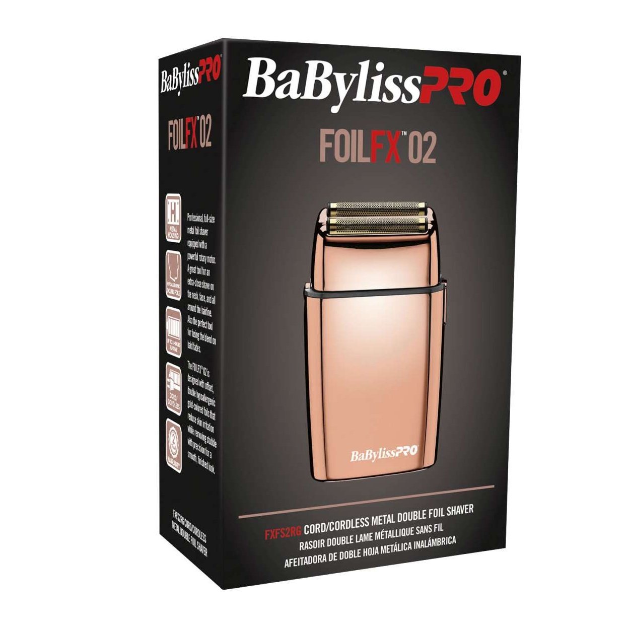 Babylisspro Foilfx02 Cordless Rose Gold Metal Double Foil Shaver Babylisspro Foilfx02 Cordless Rose Gold Metal Double Foil Shaver