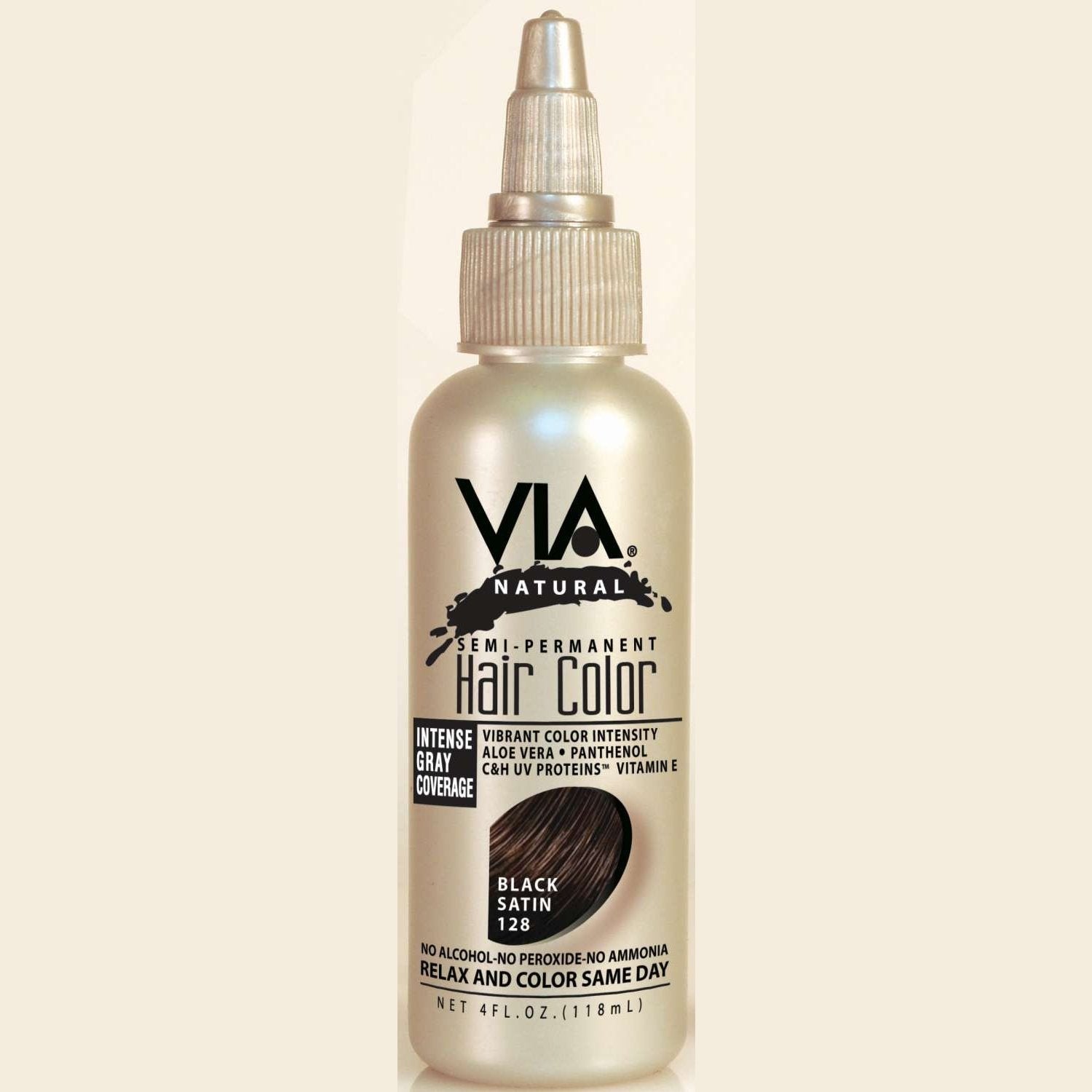 Via Natural Hair Color 128 Black Satin Via Natural Hair Color 128 Black Satin