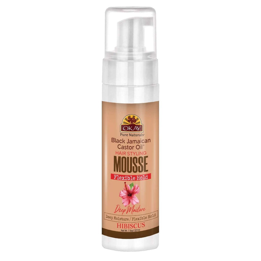 Okay Black Jamaican Castor Oil  Hibiscus Hair Styling Mousse 7.5 Oz